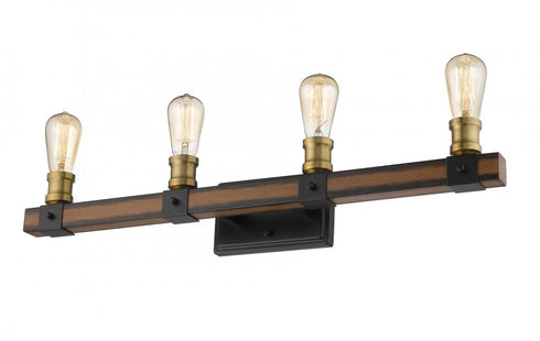 Z-Lite Kirkland 4 Light Vanity in Rustic Mahogany Finish Model: 472-4V-RM