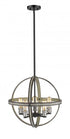 Z-Lite Kirkland 5 Light Chandelier in Ashen Barnboard Finish Model: 472B20-ABB
