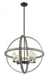 Z-Lite Kirkland 6 Light Chandelier in Ashen Barnboard Finish Model: 472B26-ABB