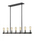 Z-Lite Kirkland 7 Light Linear Chandelier in Ashen Barnboard Finish Model: 472-7L-ABB
