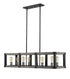 Z-Lite Kirkland 8 Light Linear Chandelier in Ashen Barnboard Finish Model: 472-8L-ABB