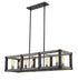 Z-Lite Kirkland 8 Light Linear Chandelier in Ashen Barnboard Finish Model: 472-8L-ABB