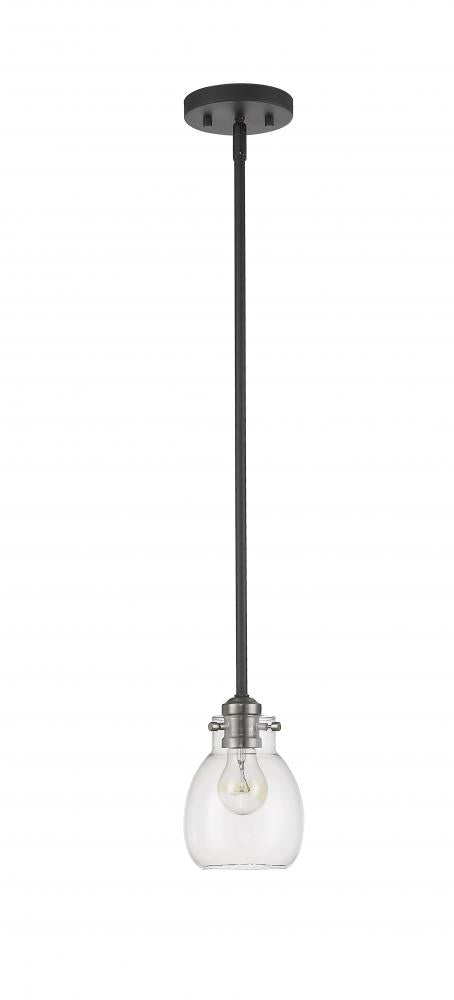 Z-Lite Kraken 1 Light Pendant in Matte Black + Brushed Nickel Finish Model: 466MP-MB-BN
