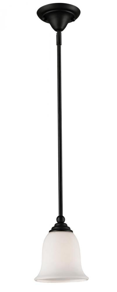 Z-Lite Lagoon 1 Light Pendant in Matte Black Finish Model: 703MP-MB