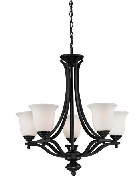Z-Lite Lagoon 5 Light Chandelier in Matte Black Finish Model: 703-5-MB