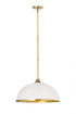 Z-Lite Landry 1 Light Pendant in Matte Black + Brushed Nickel Finish Model: 1004P20-MB-BN