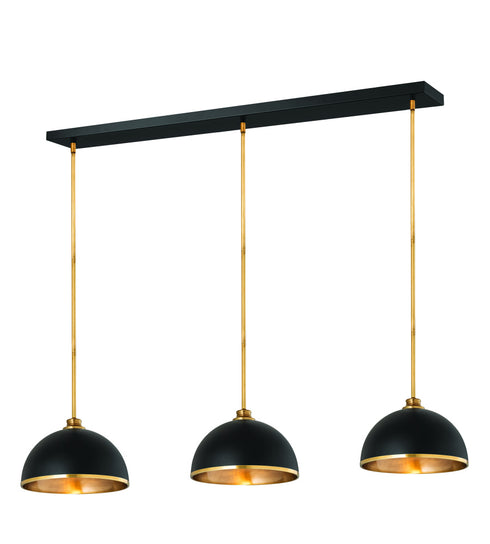 Z-Lite Landry 3 Light Pendant in Matte Black + Brushed Nickel Finish Model: 1004P14-3L-MB-BN