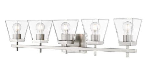 Z-Lite Lauren 5 Light Vanity in Brushed Nickel Finish Model: 819-5V-BN