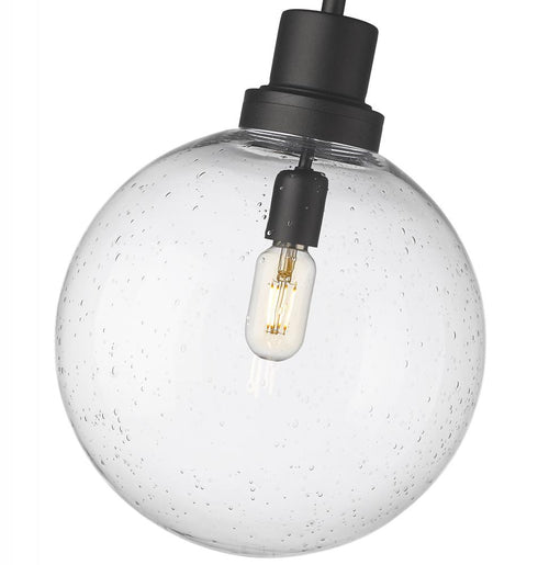 Z-Lite Laurent 1 Light Outdoor Pendant in Black Finish Model: 599P12-BK