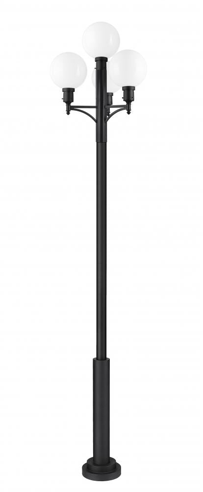 Z-Lite Laurent 1 Light Outdoor Post Mount Fixture in Black Finish Model: 597PHB-4-5010P-BK