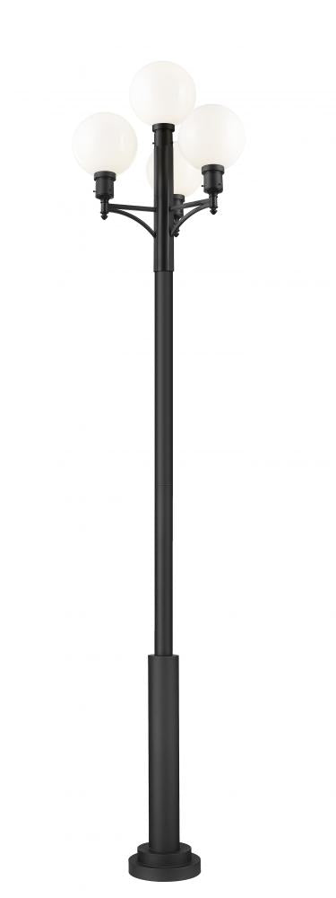Z-Lite Laurent 1 Light Outdoor Post Mount Fixture in Black Finish Model: 597PHB-4-5010P-BK