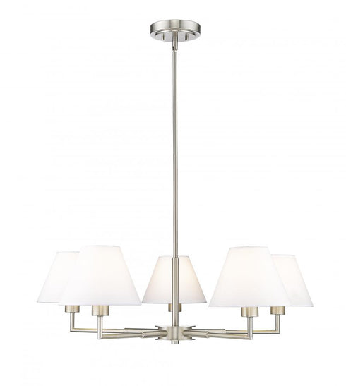 Z-Lite Leila 5 Light Chandelier in Brushed Nickel Finish Model: 744-34R-BN