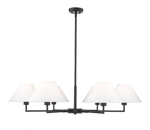 Z-Lite Leila 6 Light Chandelier in Brushed Nickel Finish Model: 744-44R-BN
