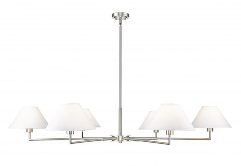 Z-Lite Leila 6 Light Chandelier in Brushed Nickel Finish Model: 744-63R-BN