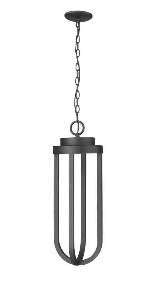Z-Lite Leland 1 Light Outdoor Chain Mount Ceiling Fixture in Sand Black Finish Model: 5005CHB-BK-LED