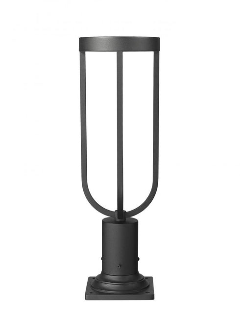 Z-Lite Leland 1 Light Outdoor Pier Mounted Fixture in Sand Black Finish Model: 5005PHM-533PM-BK-LED