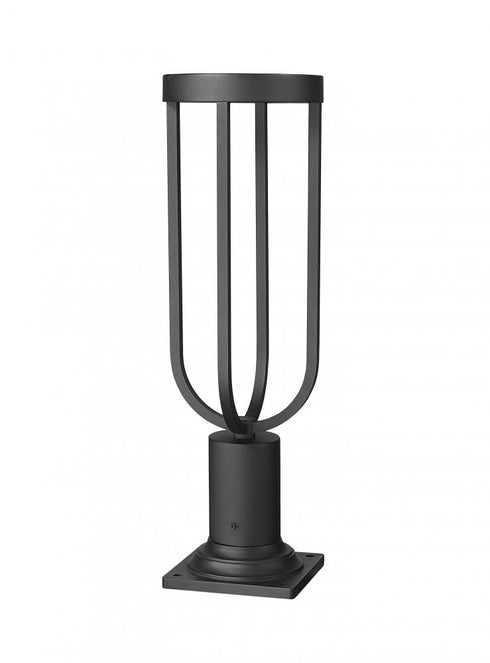 Z-Lite Leland 1 Light Outdoor Pier Mounted Fixture in Sand Black Finish Model: 5005PHM-533PM-BK-LED