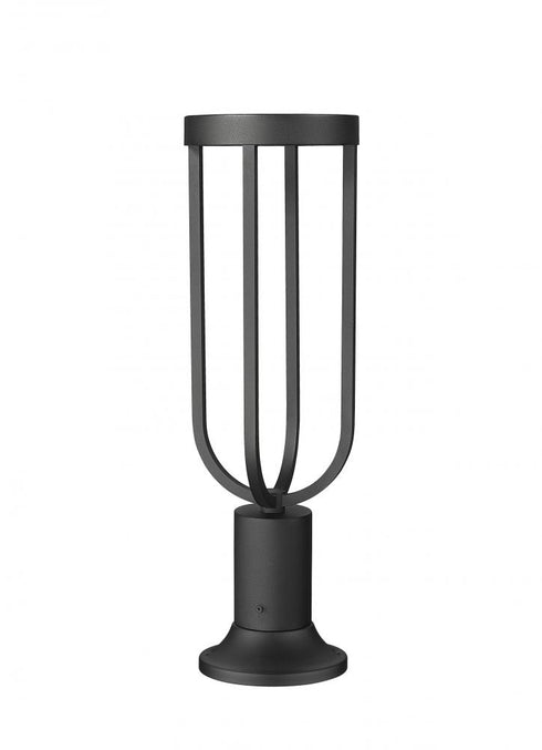 Z-Lite Leland 1 Light Outdoor Pier Mounted Fixture in Sand Black Finish Model: 5005PHM-553PM-BK-LED