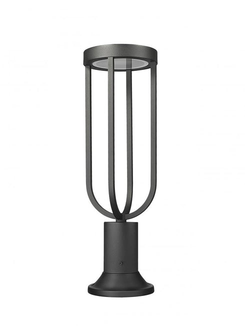 Z-Lite Leland 1 Light Outdoor Pier Mounted Fixture in Sand Black Finish Model: 5005PHM-553PM-BK-LED