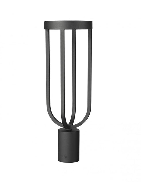 Z-Lite Leland 1 Light Outdoor Post Mount Fixture in Sand Black Finish Model: 5005PHM-BK-LED