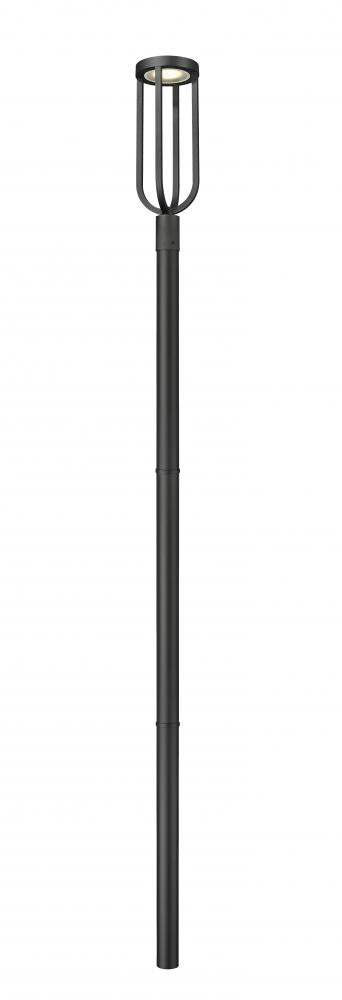 Z-Lite Leland 1 Light Outdoor Post Mounted Fixture in Sand Black Finish Model: 5005PHB-5009P96-BK-L