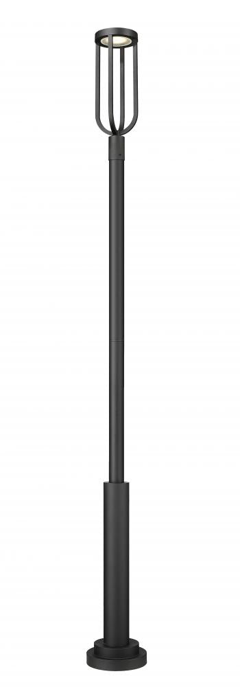 Z-Lite Leland 1 Light Outdoor Post Mounted Fixture in Sand Black Finish Model: 5005PHB-5010P-BK-LED