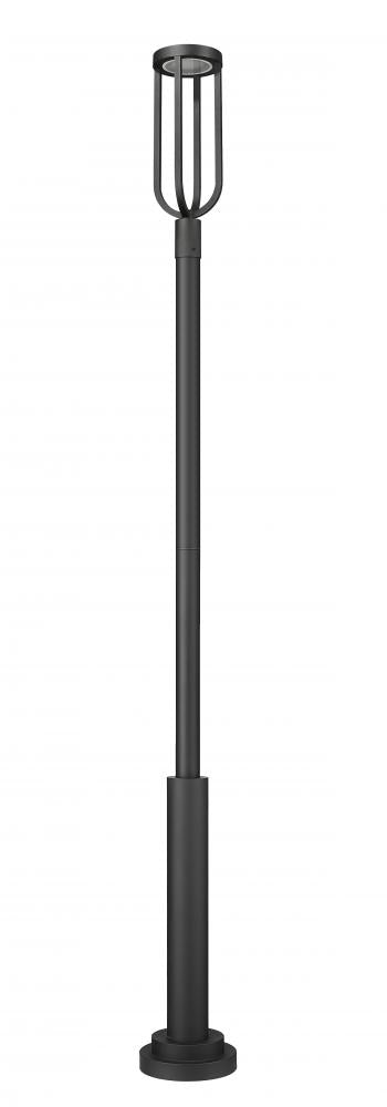 Z-Lite Leland 1 Light Outdoor Post Mounted Fixture in Sand Black Finish Model: 5005PHB-5010P-BK-LED