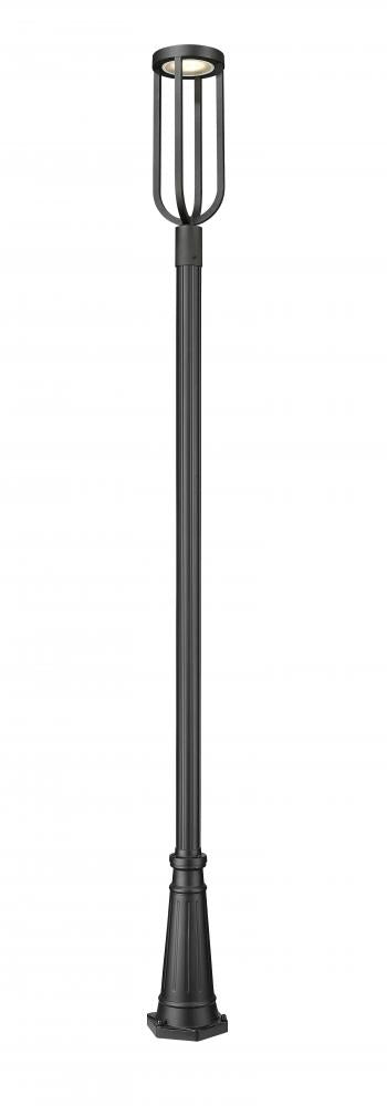 Z-Lite Leland 1 Light Outdoor Post Mounted Fixture in Sand Black Finish Model: 5005PHB-5011P-BK-LED