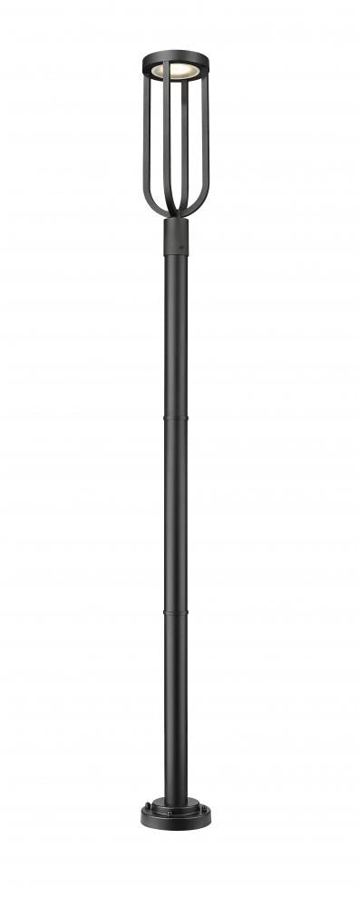 Z-Lite Leland 1 Light Outdoor Post Mounted Fixture in Sand Black Finish Model: 5005PHB-5012P-BK-LED