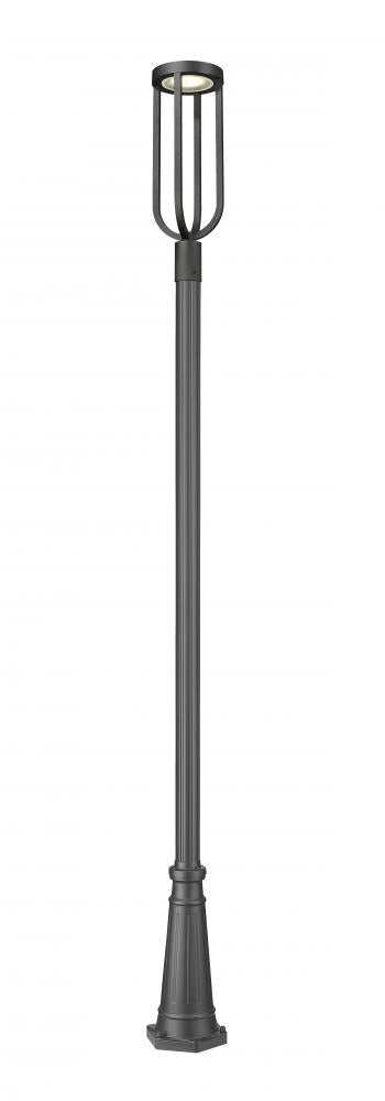 Z-Lite Leland 1 Light Outdoor Post Mounted Fixture in Sand Black Finish Model: 5005PHB-519P-BK-LED