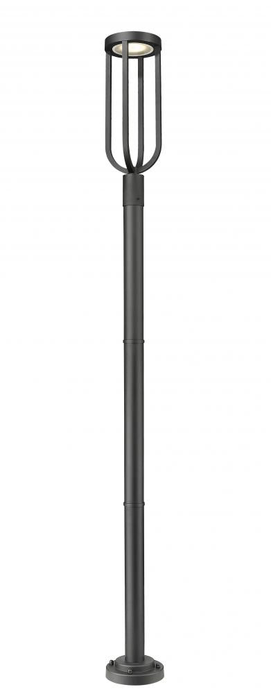 Z-Lite Leland 1 Light Outdoor Post Mounted Fixture in Sand Black Finish Model: 5005PHB-567P-BK-LED