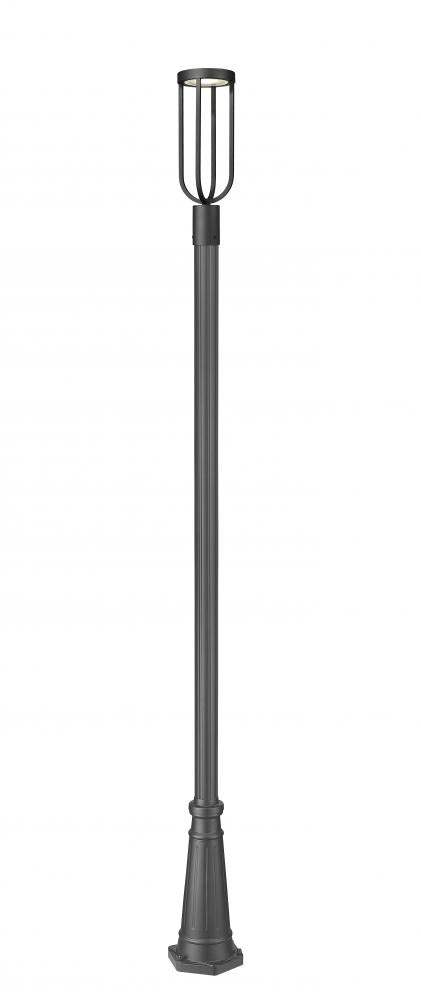 Z-Lite Leland 1 Light Outdoor Post Mounted Fixture in Sand Black Finish Model: 5005PHM-5011P-BK-LED