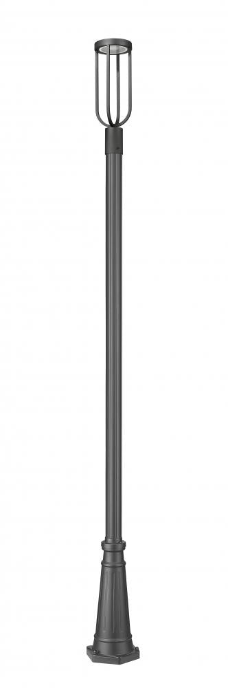 Z-Lite Leland 1 Light Outdoor Post Mounted Fixture in Sand Black Finish Model: 5005PHM-5011P-BK-LED