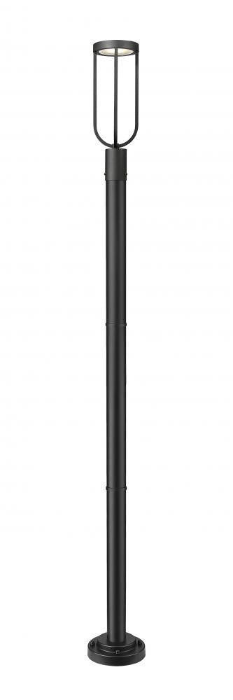 Z-Lite Leland 1 Light Outdoor Post Mounted Fixture in Sand Black Finish Model: 5005PHM-5012P-BK-LED