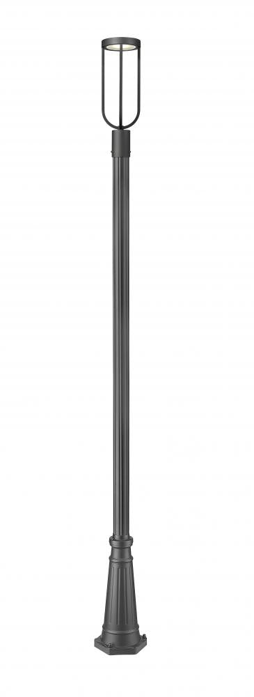 Z-Lite Leland 1 Light Outdoor Post Mounted Fixture in Sand Black Finish Model: 5005PHM-519P-BK-LED
