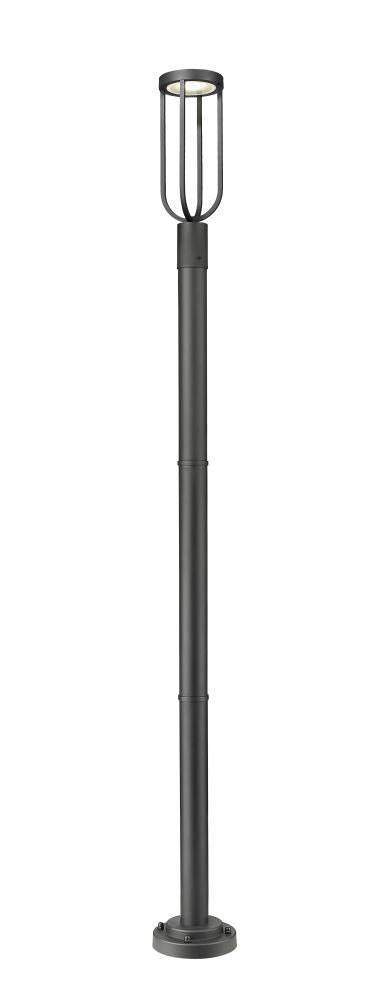 Z-Lite Leland 1 Light Outdoor Post Mounted Fixture in Sand Black Finish Model: 5005PHM-567P-BK-LED
