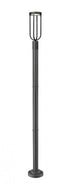 Z-Lite Leland 1 Light Outdoor Post Mounted Fixture in Sand Black Finish Model: 5005PHM-567P-BK-LED
