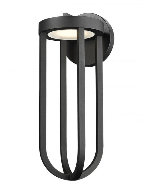 Z-Lite Leland 1 Light Outdoor Wall Light in Sand Black Finish Model: 5005B-BK-LED