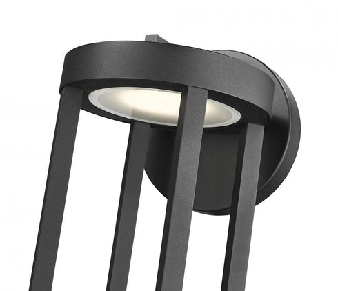 Z-Lite Leland 1 Light Outdoor Wall Light in Sand Black Finish Model: 5005B-BK-LED