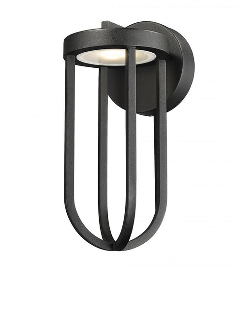 Z-Lite Leland 1 Light Outdoor Wall Light in Sand Black Finish Model: 5005S-BK-LED