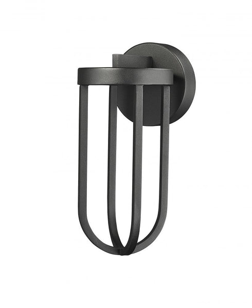 Z-Lite Leland 1 Light Outdoor Wall Light in Sand Black Finish Model: 5005S-BK-LED