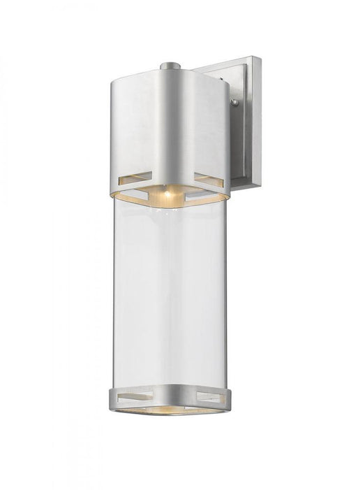 Z-Lite Lestat 1 Light Outdoor Wall Light in Brushed Aluminum Finish Model: 562B-BA-LED