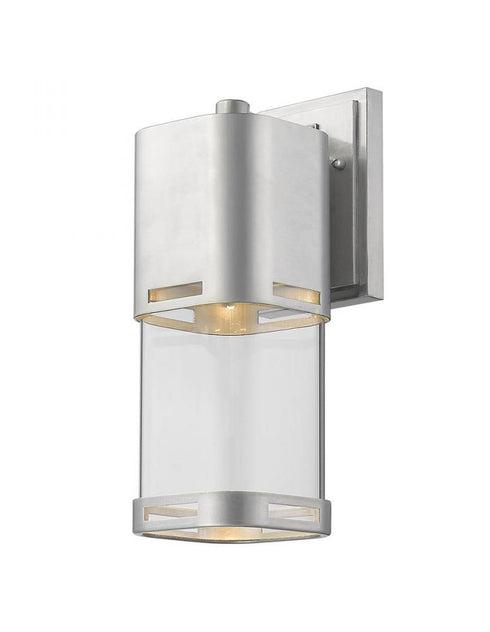 Z-Lite Lestat 1 Light Outdoor Wall Light in Brushed Aluminum Finish Model: 562M-BA-LED