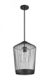 Z-Lite Lido 1 Light Pendant in Matte Black Finish Model: 342P13-MB