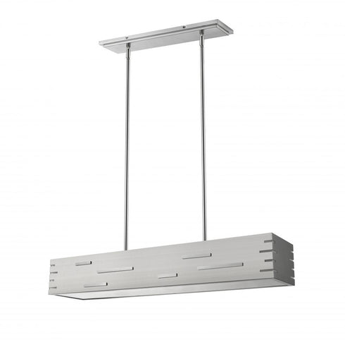 Z-Lite Loek 1 Light Linear Chandelier in Brushed Nickel Finish Model: 332-34BN-LED