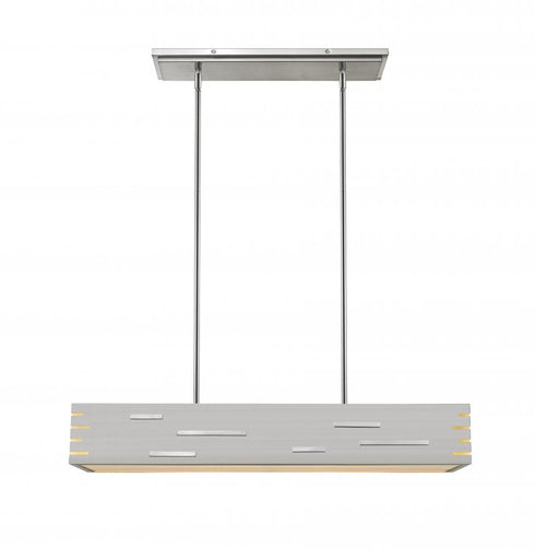 Z-Lite Loek 1 Light Linear Chandelier in Brushed Nickel Finish Model: 332-34BN-LED