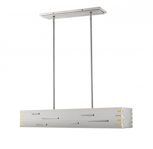 Z-Lite Loek 1 Light Linear Chandelier in Brushed Nickel Finish Model: 332-34BN-LED