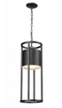 Z-Lite Luca 1 Light Outdoor Chain Mount Ceiling Fixture in Black Finish Model: 517CHB-BK-LED