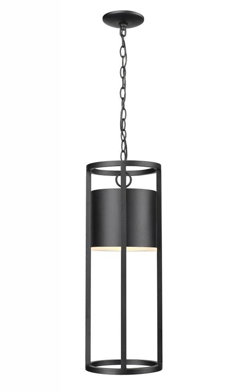 Z-Lite Luca 1 Light Outdoor Chain Mount Ceiling Fixture in Black Finish Model: 517CHB-BK-LED
