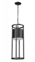 Z-Lite Luca 1 Light Outdoor Chain Mount Ceiling Fixture in Black Finish Model: 517CHB-BK-LED